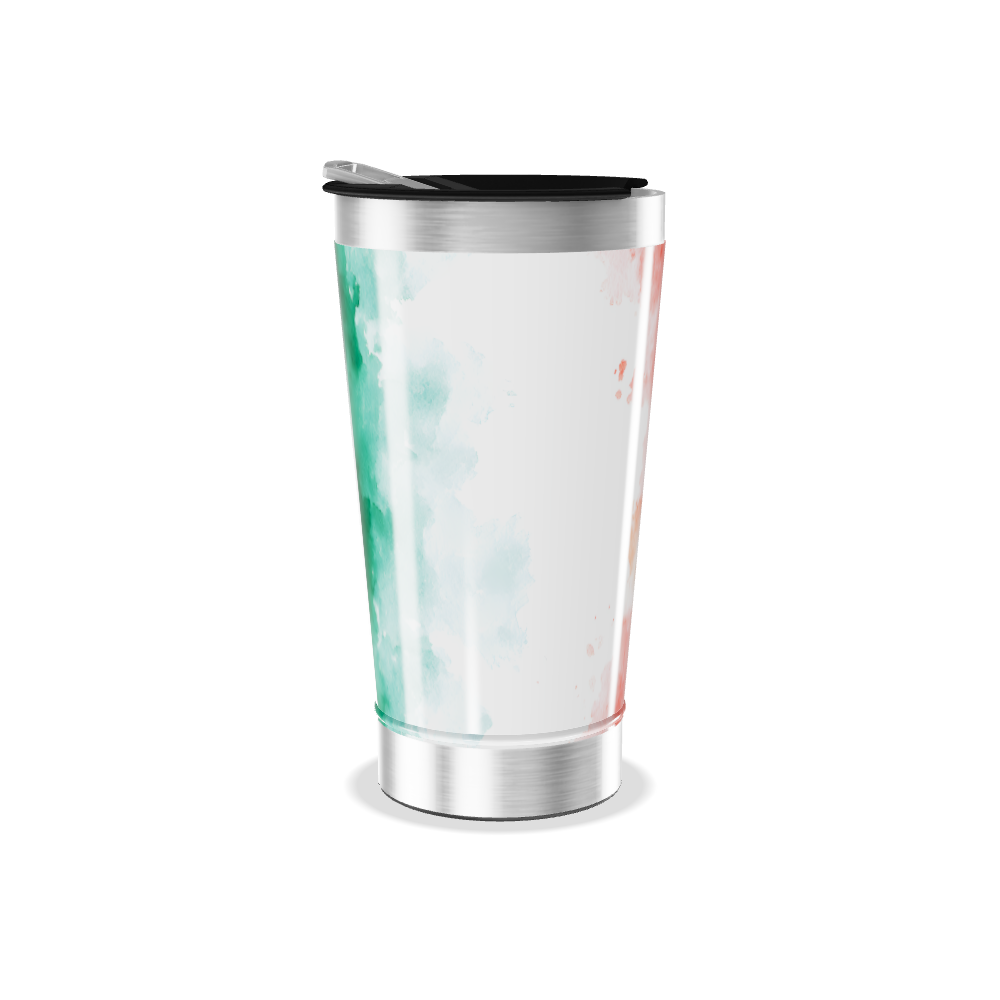 Copo Térmico - Estampa aquarela vermelha