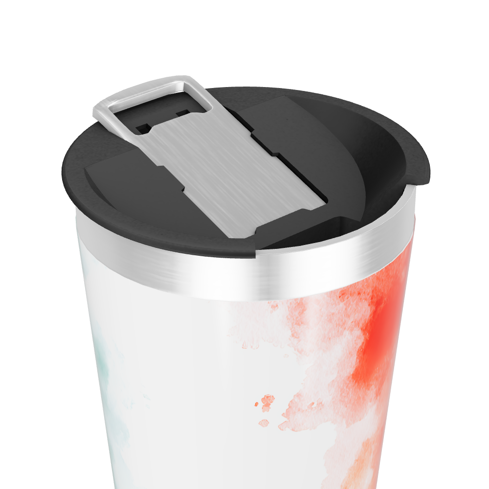 Copo Térmico - Estampa aquarela vermelha