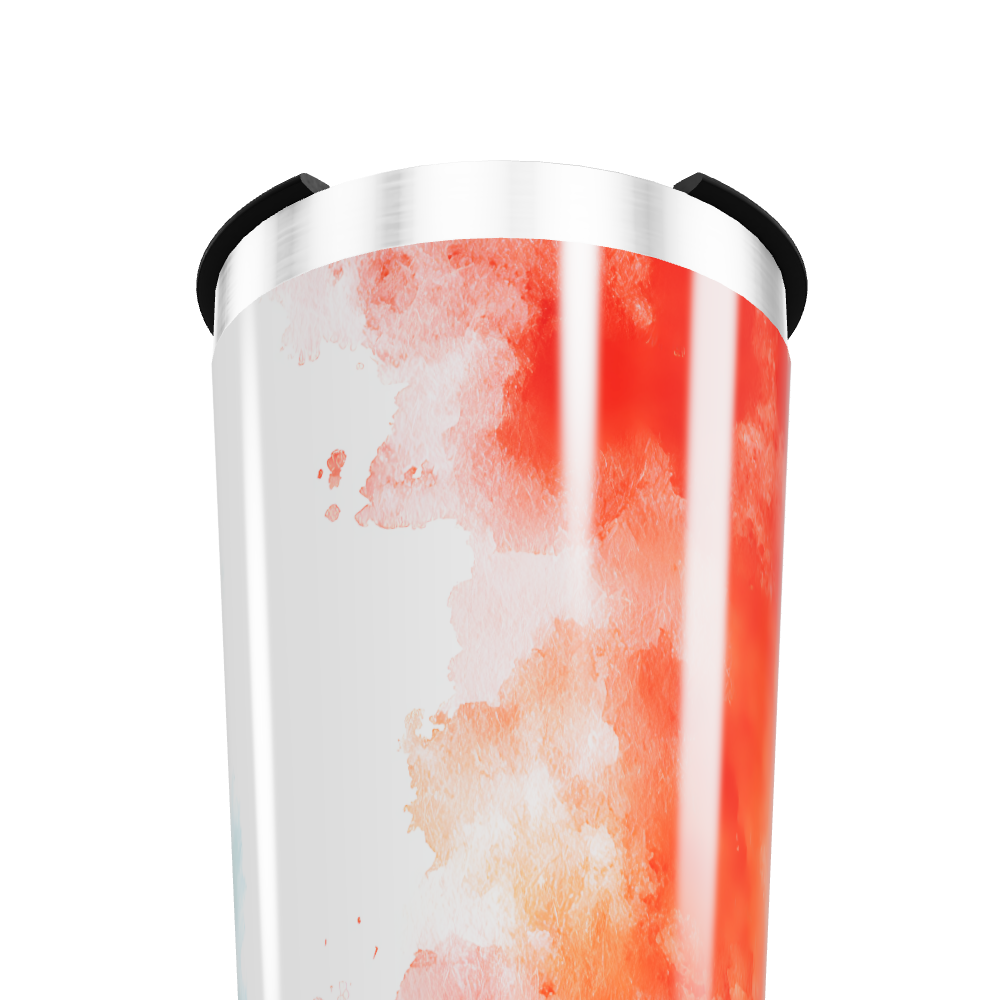 Copo Térmico - Estampa aquarela vermelha