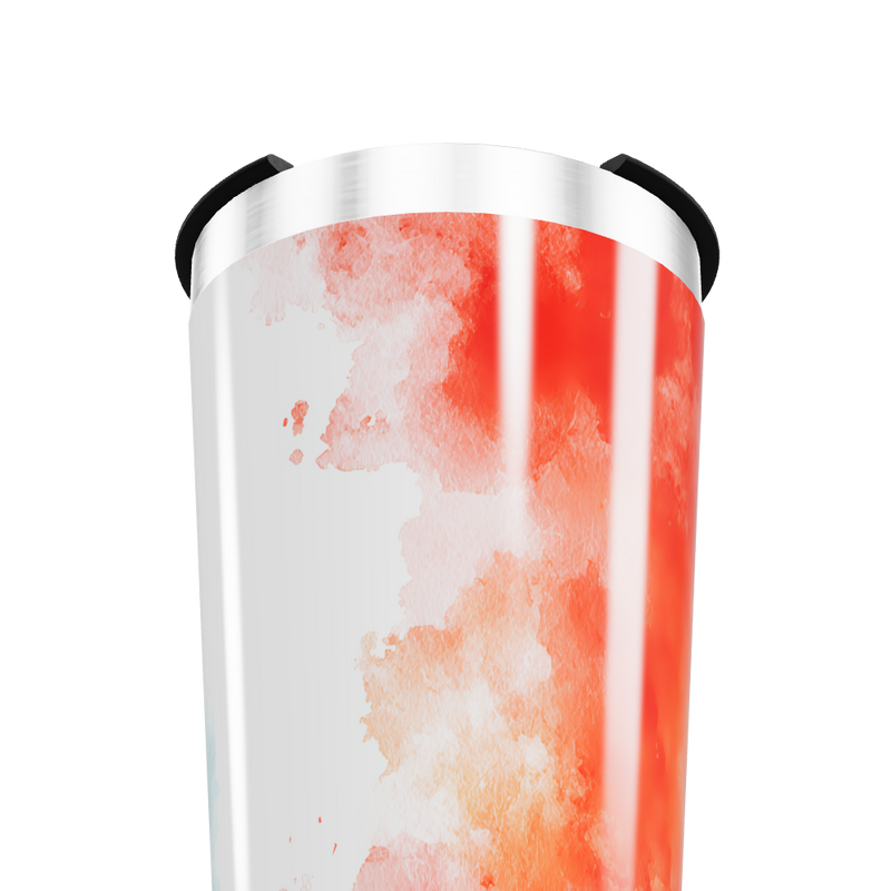 Copo Térmico - Estampa aquarela vermelha