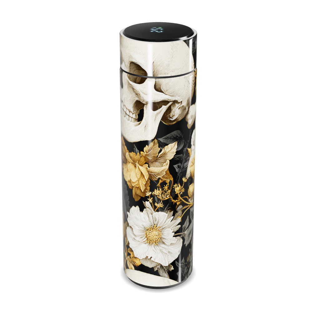 Garrafa Térmica Touch - Floral Preta Digital