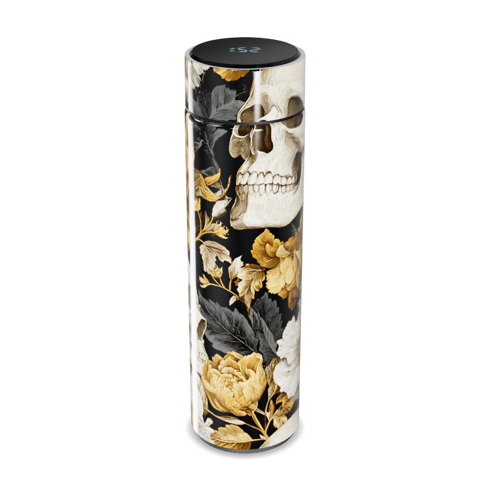 Garrafa Térmica Touch - Floral Preta Digital