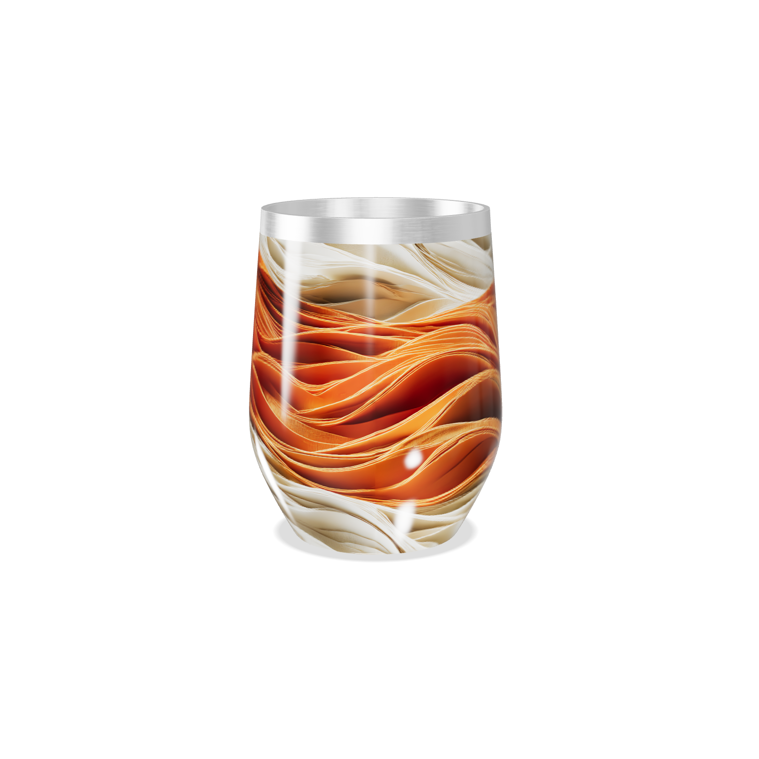 Copo Térmico Slim - Estampa Ondas Laranja