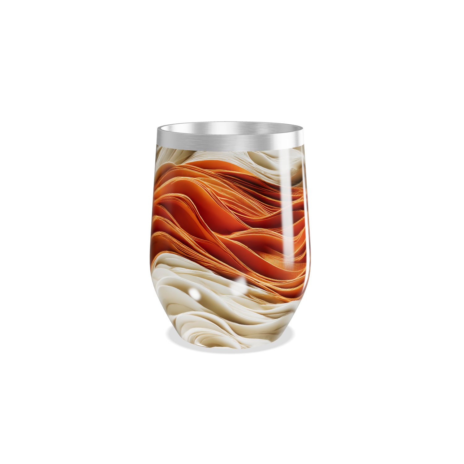 Copo Térmico Slim - Estampa Ondas Laranja