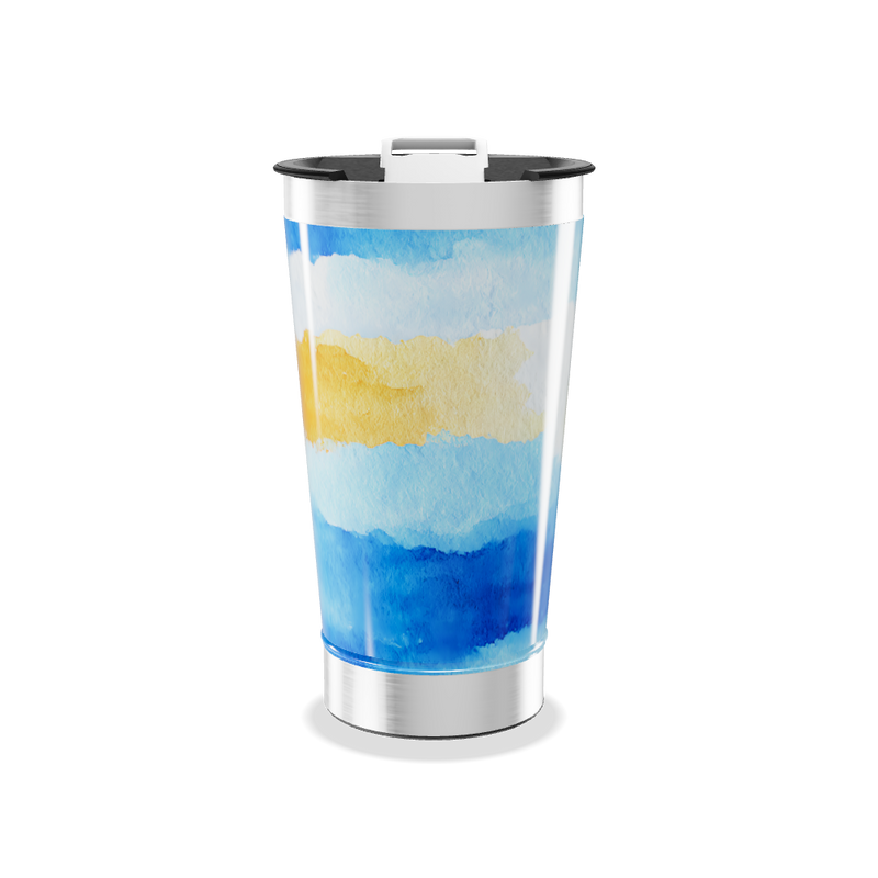 Copo Térmico - Estampa Azul Amarela