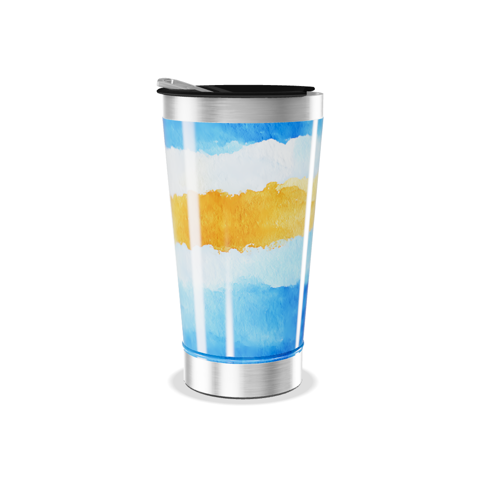 Copo Térmico - Estampa Azul Amarela