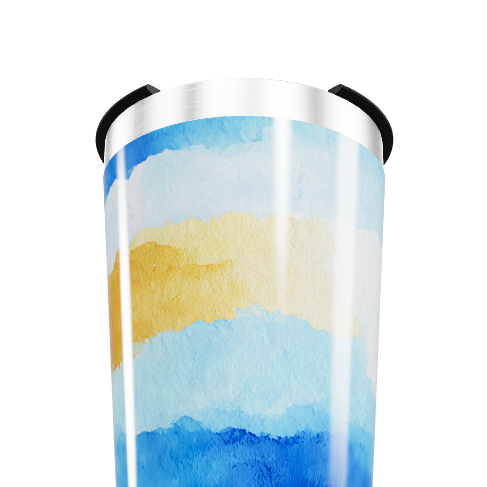 Copo Térmico - Estampa Azul Amarela