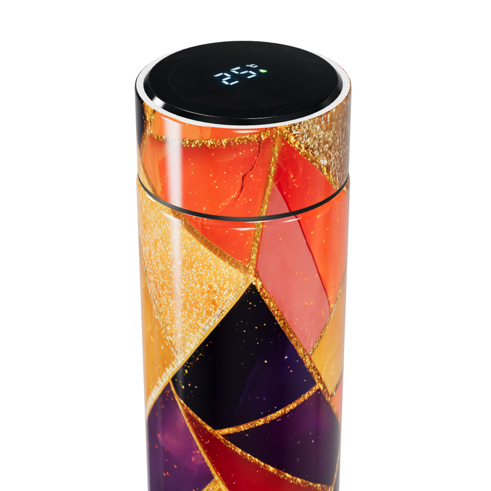 Garrafa Térmica Touch - Estampa Colorida Geométrica