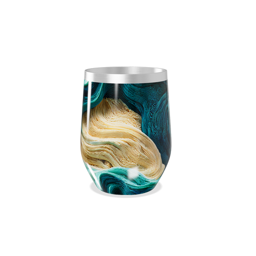 Copo Térmico Slim - Abstrato Azul e Dourado