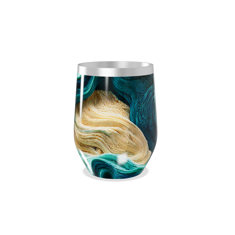 Copo Térmico Slim - Abstrato Azul e Dourado