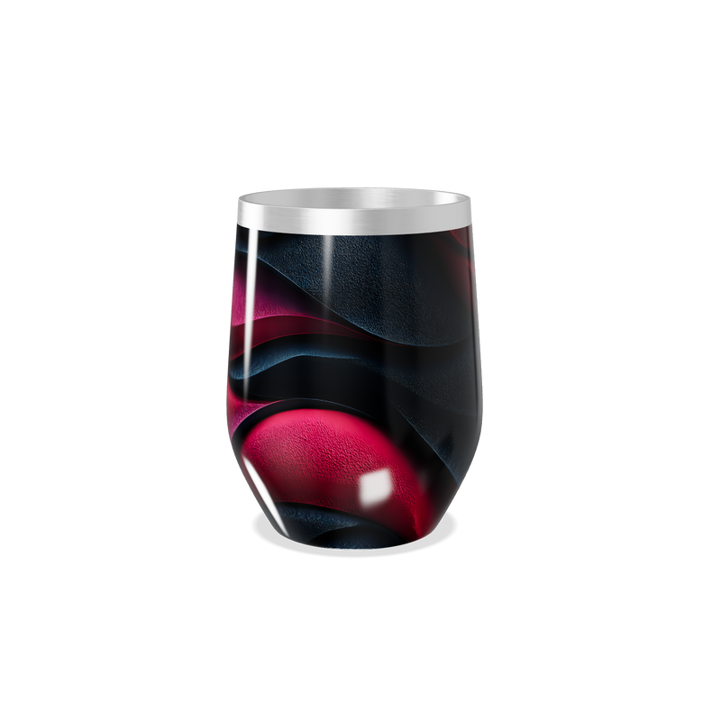 Copo Térmico Slim - Preto e Vermelho Abstrato