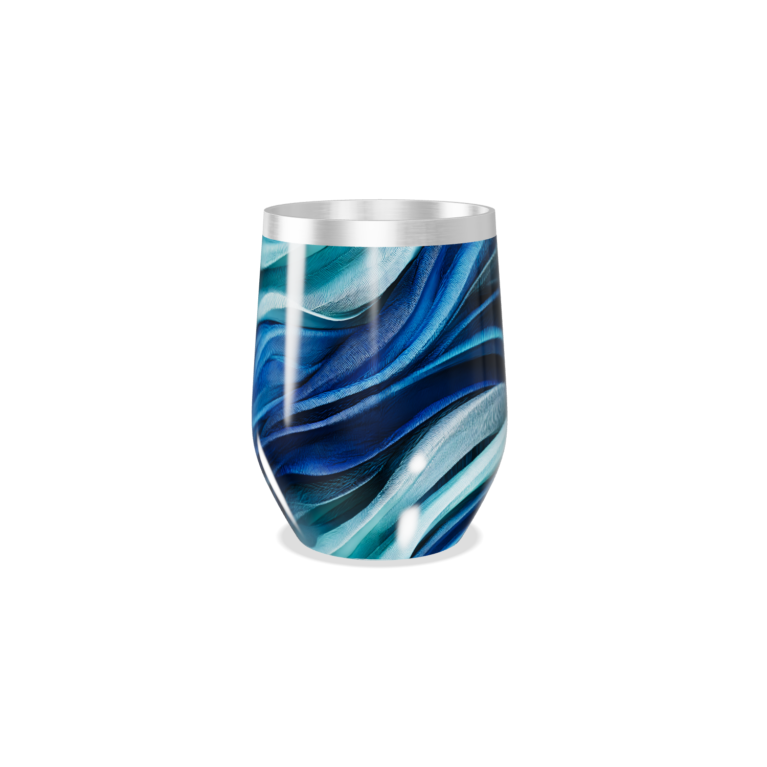 Copo Térmico Slim - Azul com Ondas