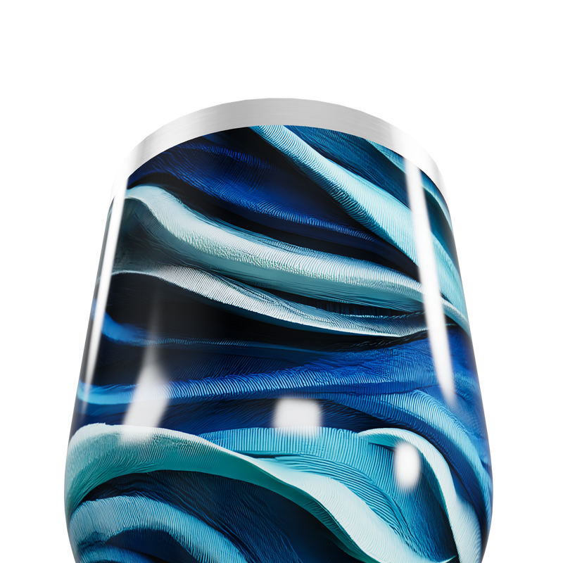 Copo Térmico Slim - Azul com Ondas