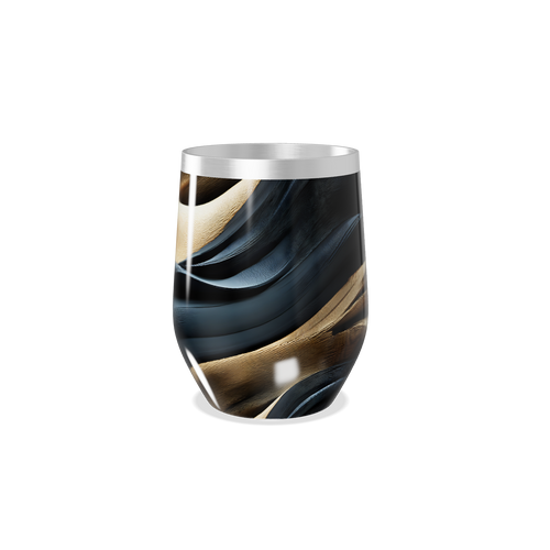 Copo Térmico Slim - Design Abstrato Preto e Dourado