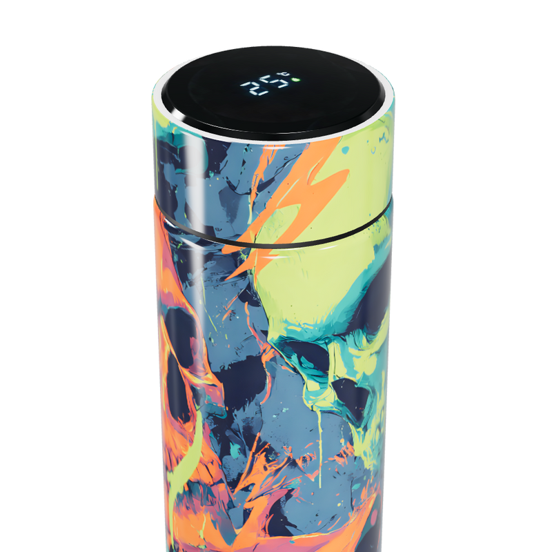 Garrafa Térmica Touch - Estampa Caveira Colorida