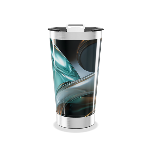 Copo Térmico - Abstrato Azul Aço Inox