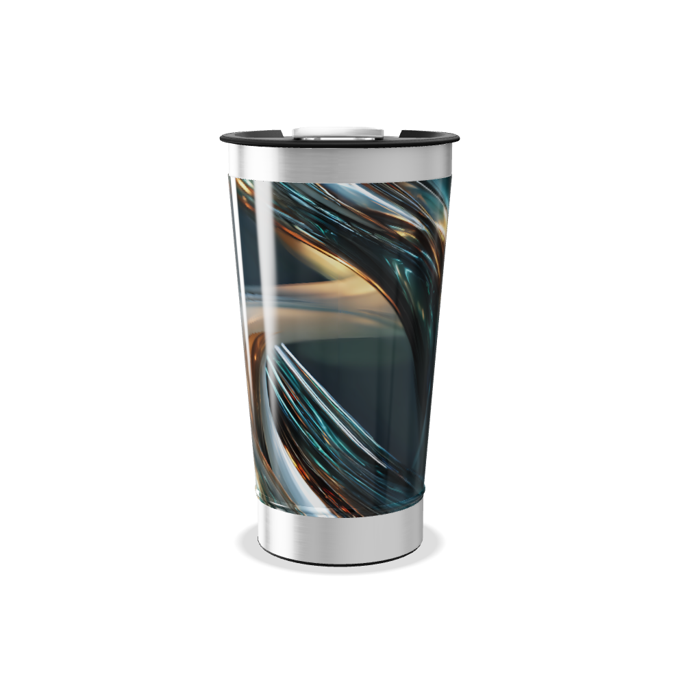 Copo Térmico - Abstrato Azul Aço Inox