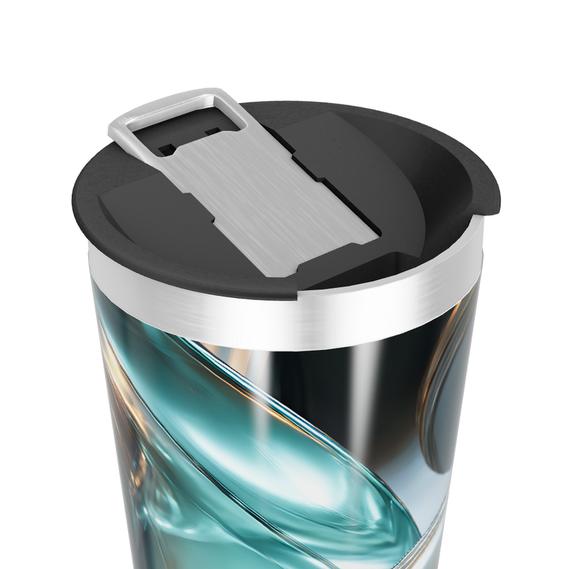 Copo Térmico - Abstrato Azul Aço Inox