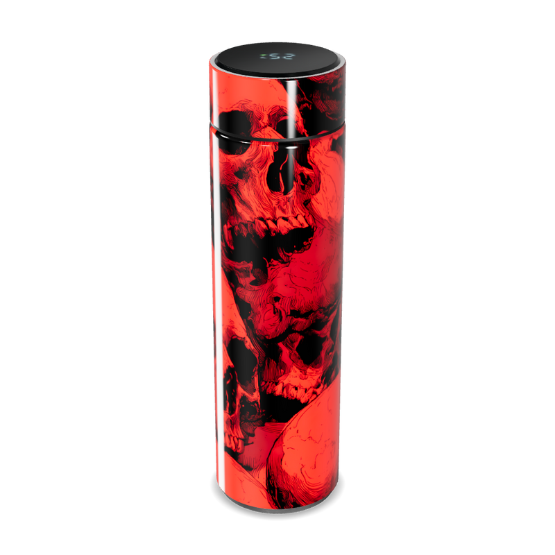 Garrafa Térmica Touch - Vermelha com Caveiras