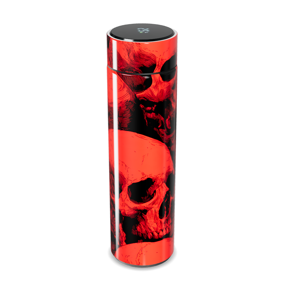 Garrafa Térmica Touch - Vermelha com Caveiras