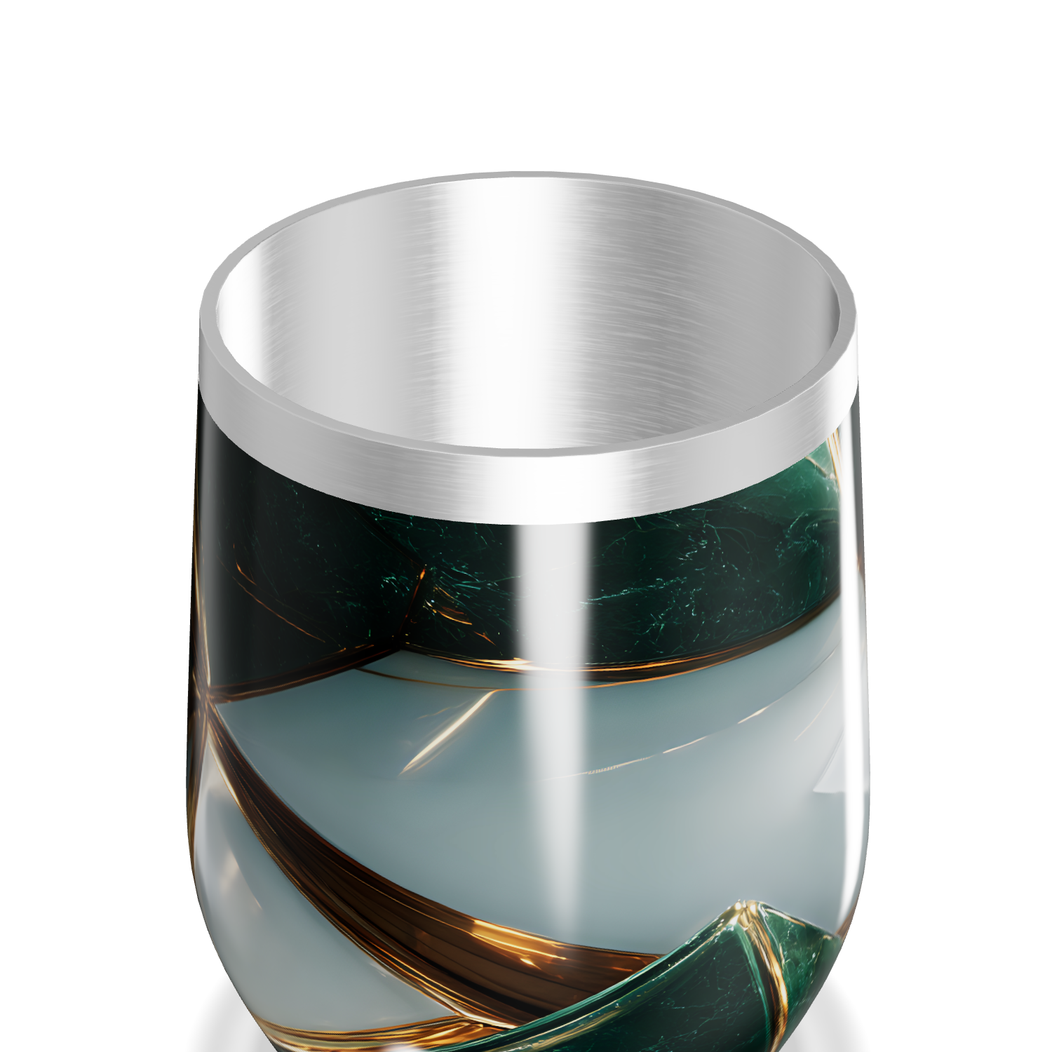 Copo Térmico Slim - Transparente com Gelo Verde