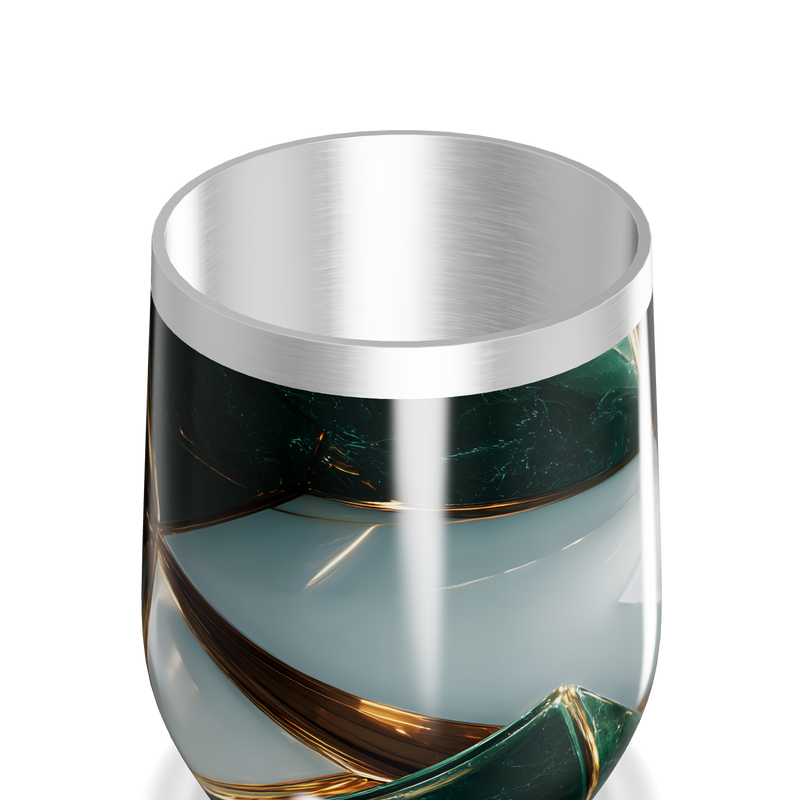 Copo Térmico Slim - Transparente com Gelo Verde