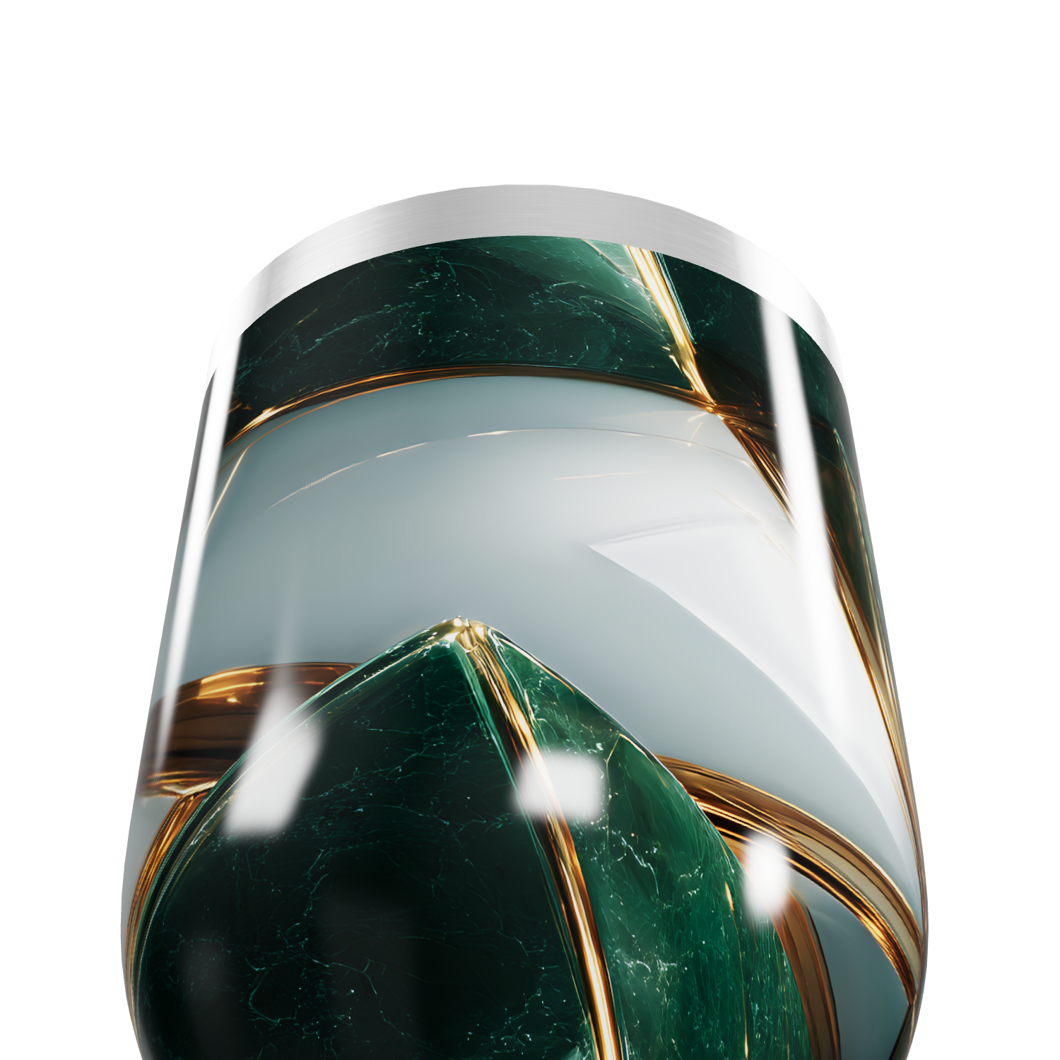 Copo Térmico Slim - Transparente com Gelo Verde