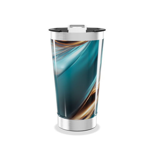 Copo Térmico - Azul com Design Abstrato