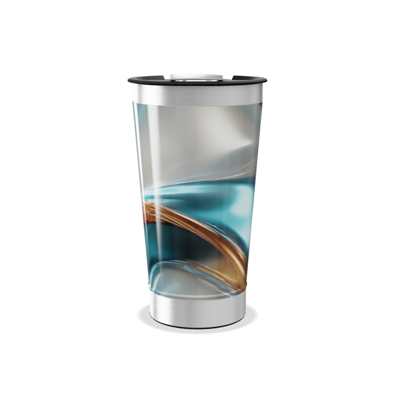 Copo Térmico - Azul com Design Abstrato