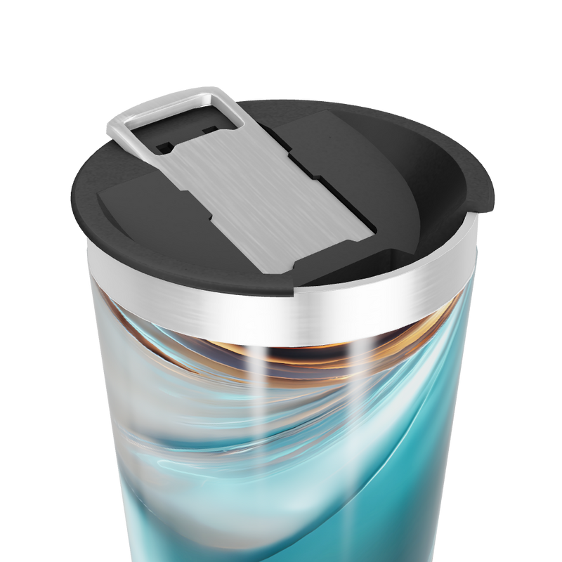 Copo Térmico - Azul com Design Abstrato