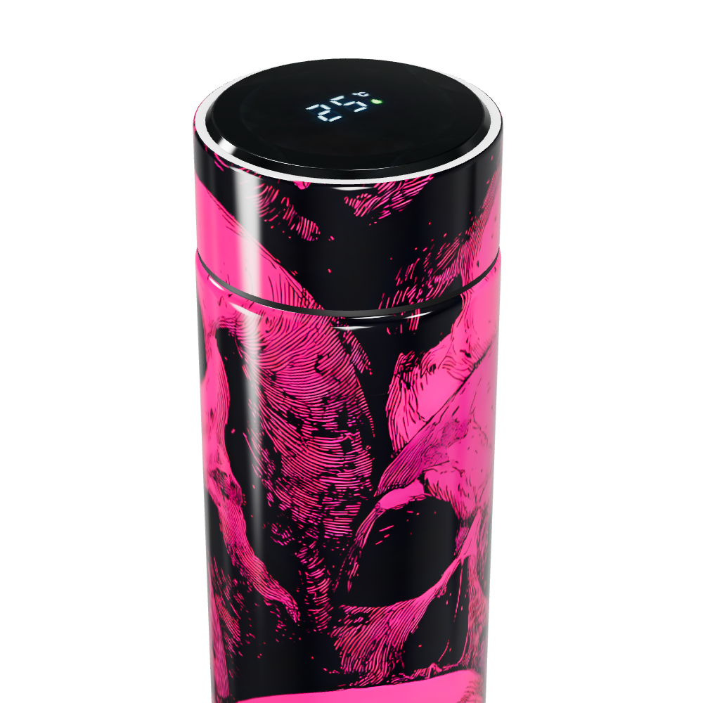 Garrafa Térmica Touch - Caveira Rosa Inox