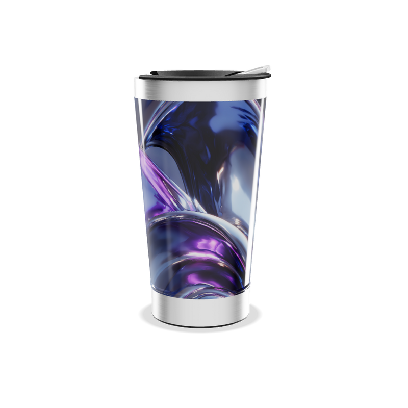 Copo Térmico - Azul Metálico Abstrato