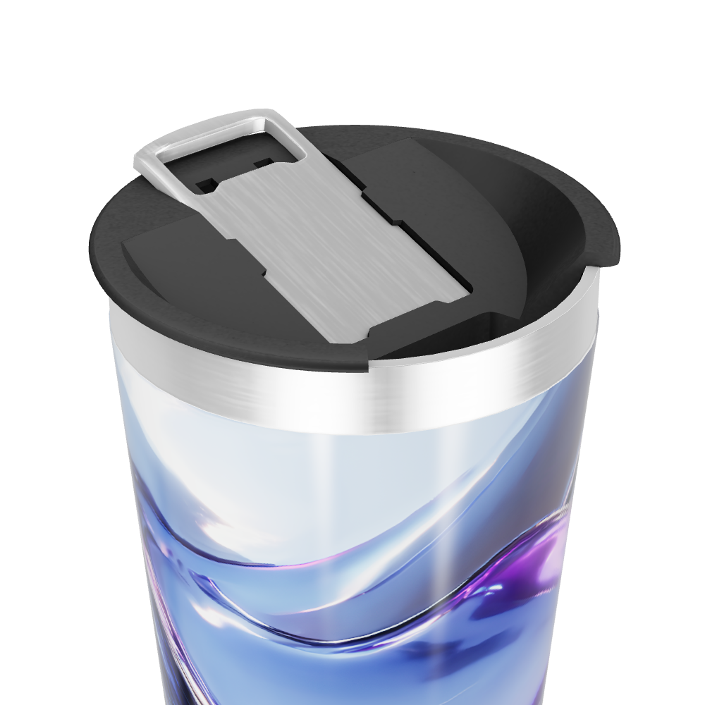 Copo Térmico - Azul Metálico Abstrato