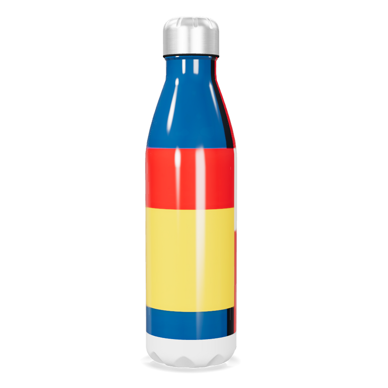 Garrafa Inox - Listras Azul Vermelho Amarelo