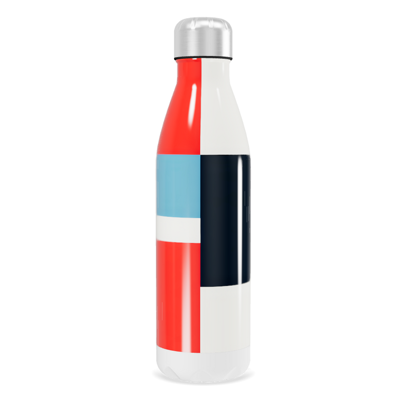 Garrafa Inox - Listras Azul Vermelho Amarelo