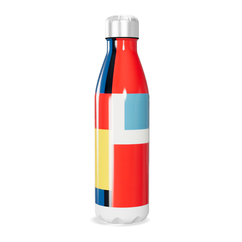 Garrafa Inox - Listras Azul Vermelho Amarelo