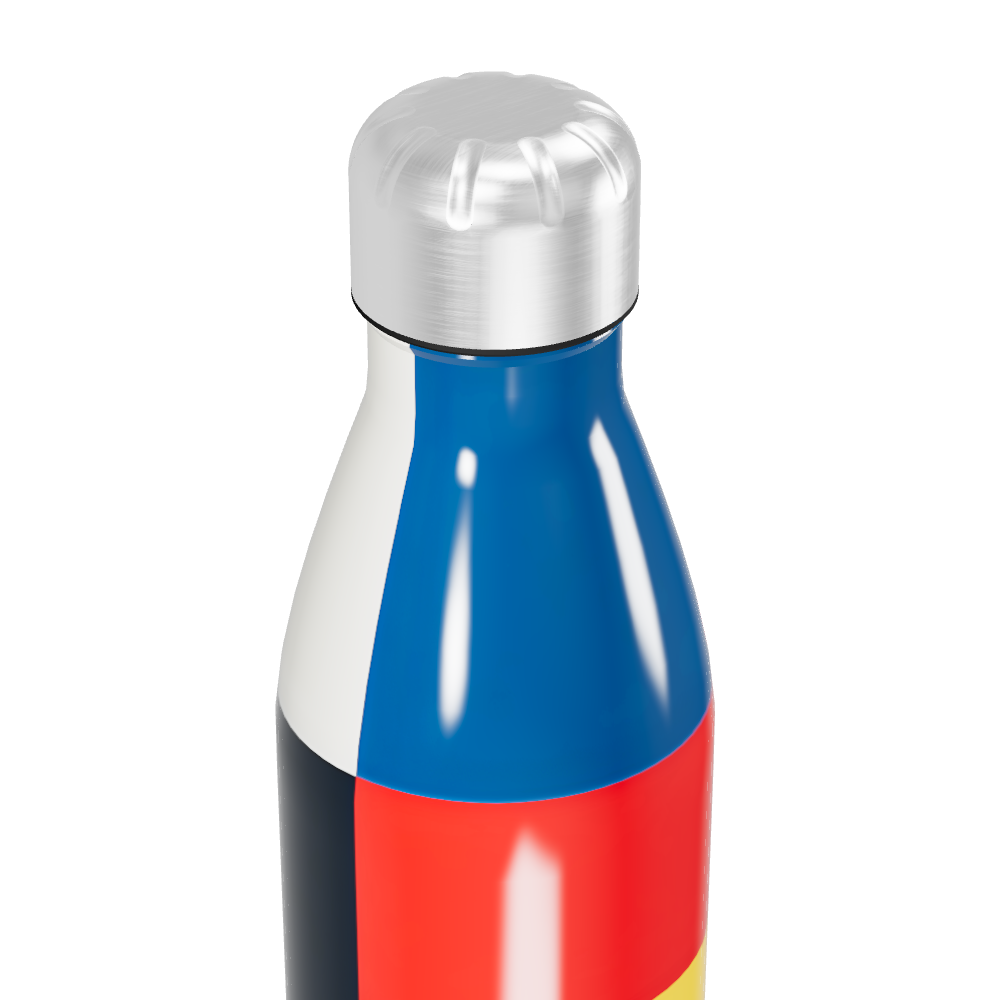 Garrafa Inox - Listras Azul Vermelho Amarelo