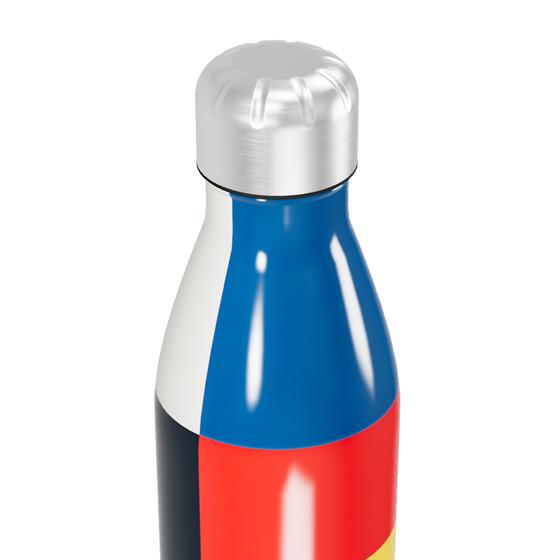 Garrafa Inox - Listras Azul Vermelho Amarelo