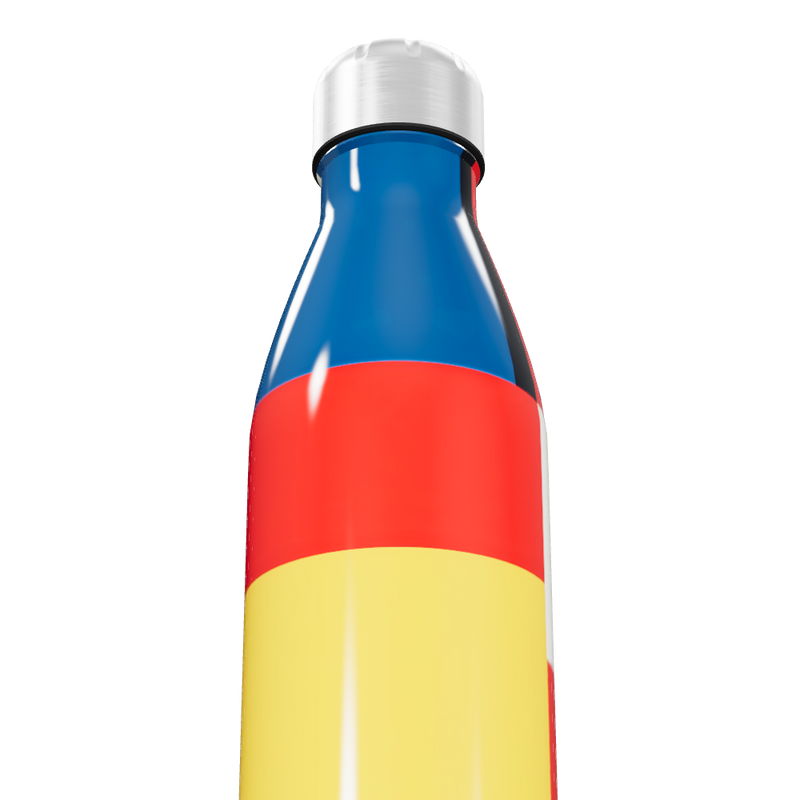 Garrafa Inox - Listras Azul Vermelho Amarelo