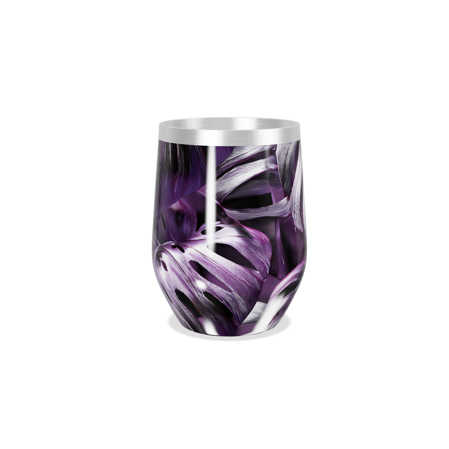 Copo Térmico Slim - Floral Roxo Aço Inox