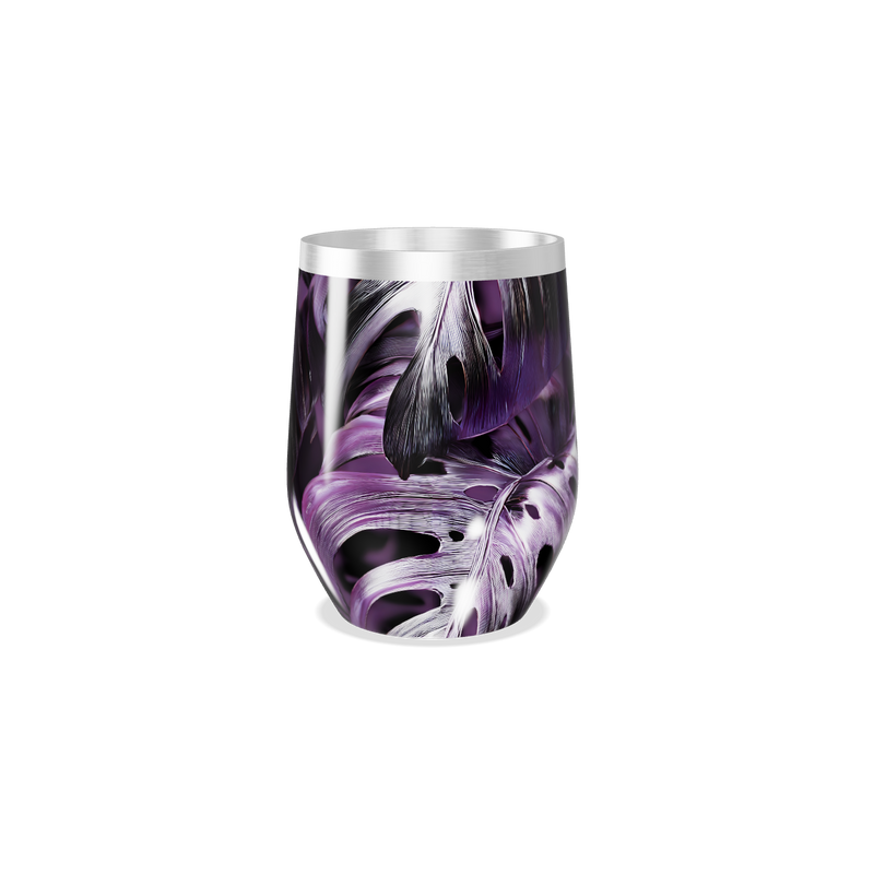 Copo Térmico Slim - Floral Roxo Aço Inox
