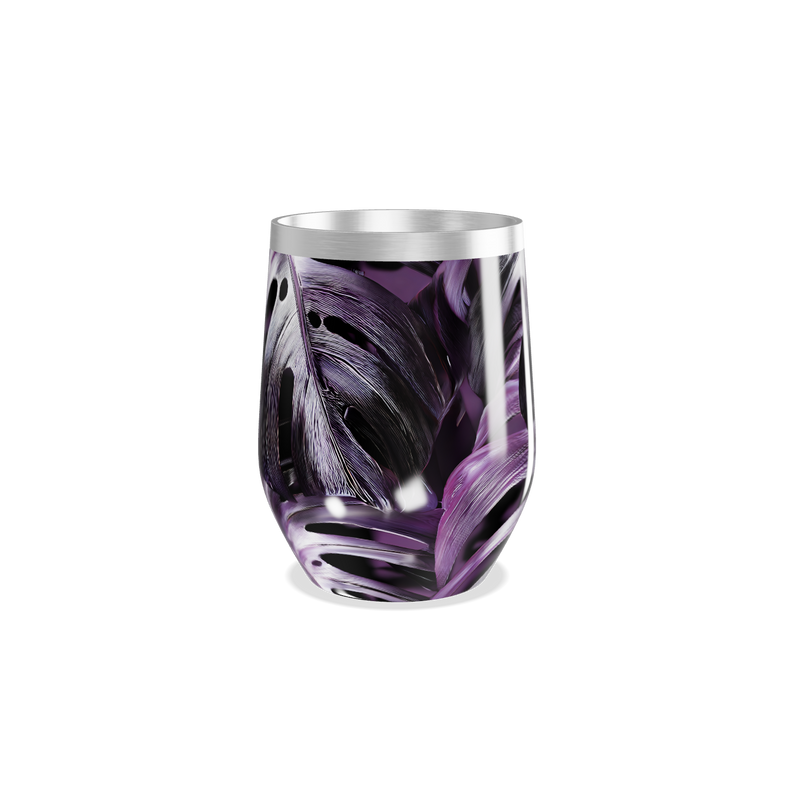 Copo Térmico Slim - Floral Roxo Aço Inox