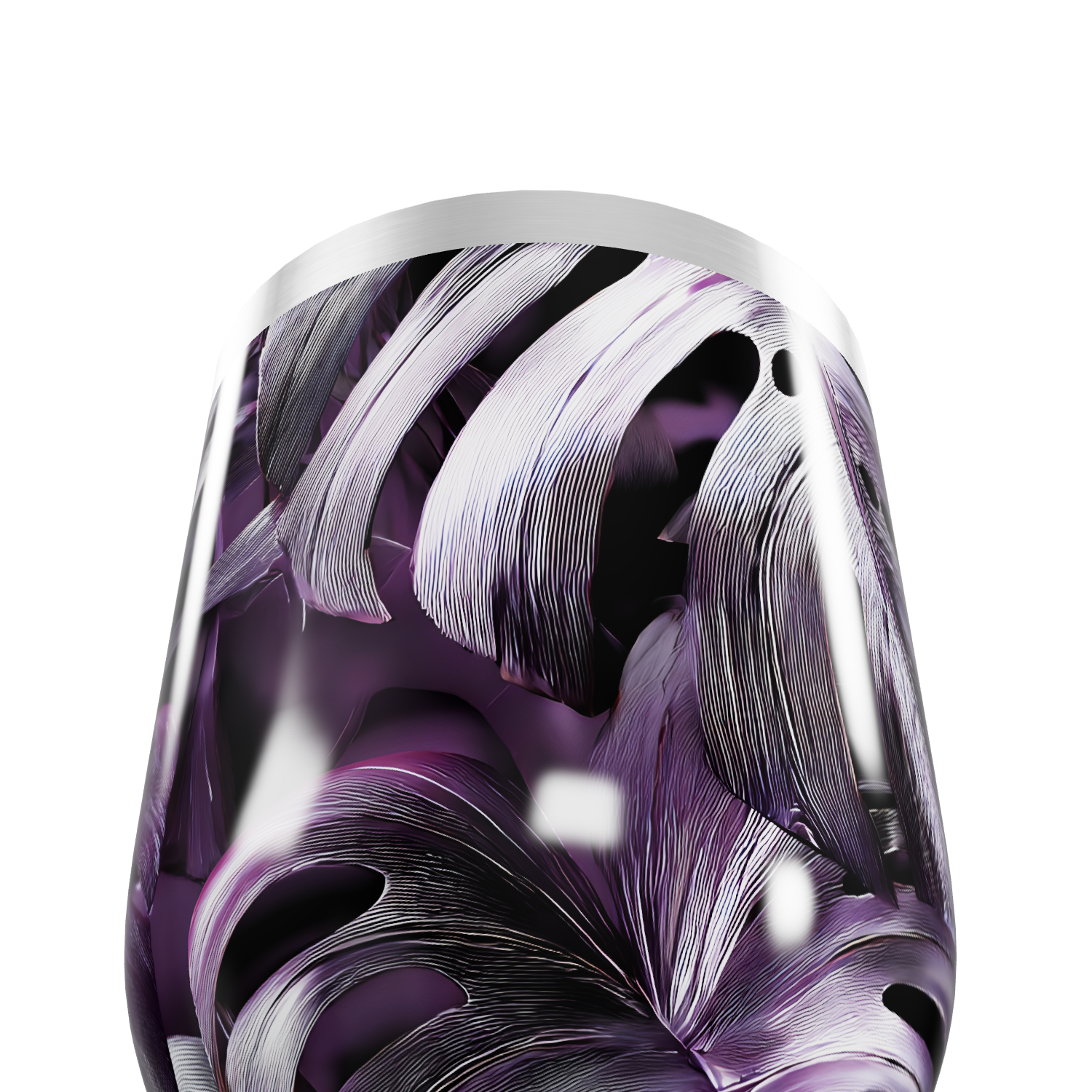 Copo Térmico Slim - Floral Roxo Aço Inox