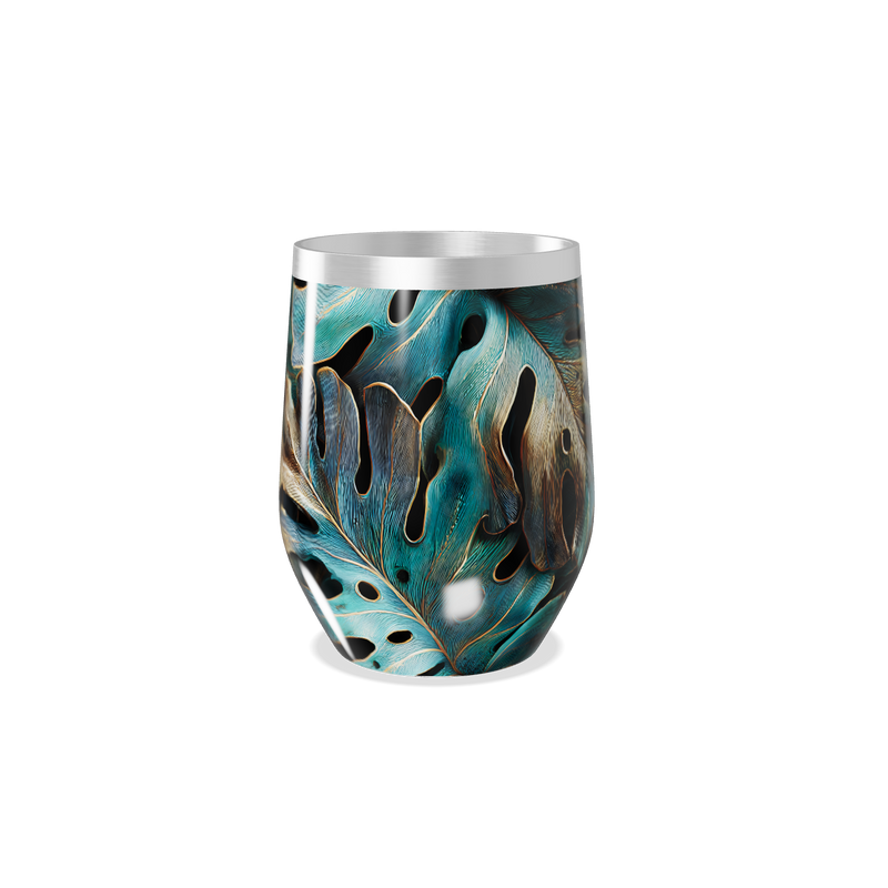 Copo Térmico Slim - Folhagem Azul Metalizado