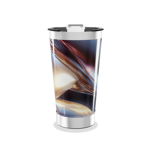 Copo Térmico - Aço Inox Abstrato