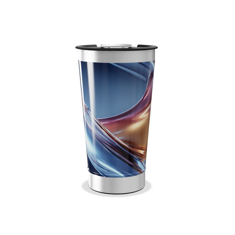 Copo Térmico - Aço Inox Abstrato