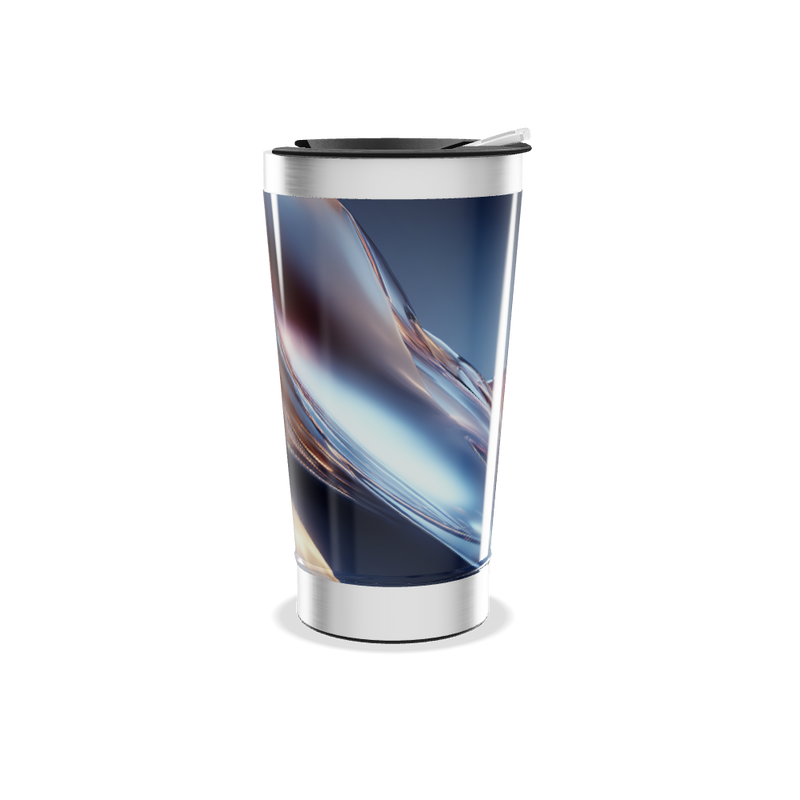 Copo Térmico - Aço Inox Abstrato