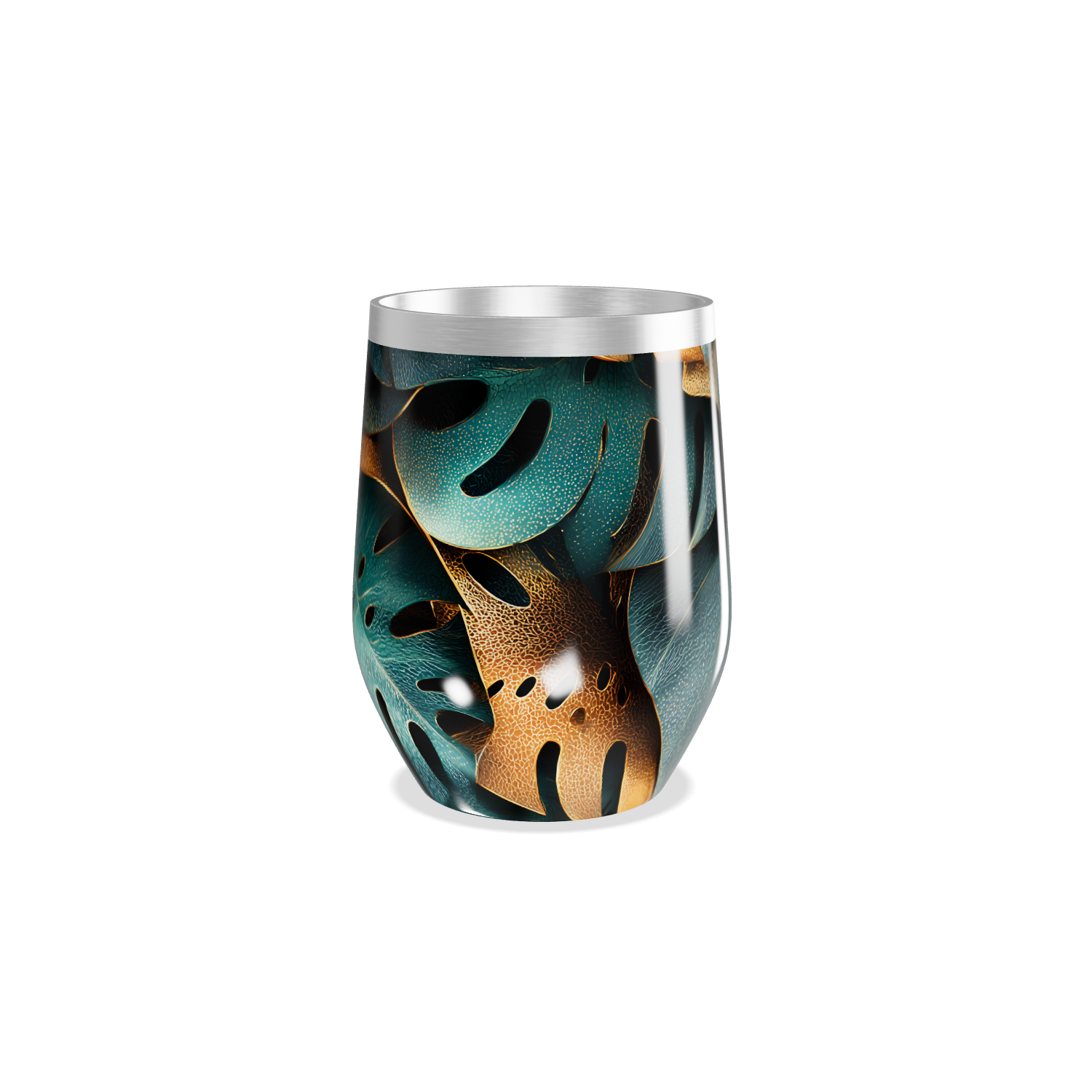 Copo Térmico Slim - Folhagem Metálica