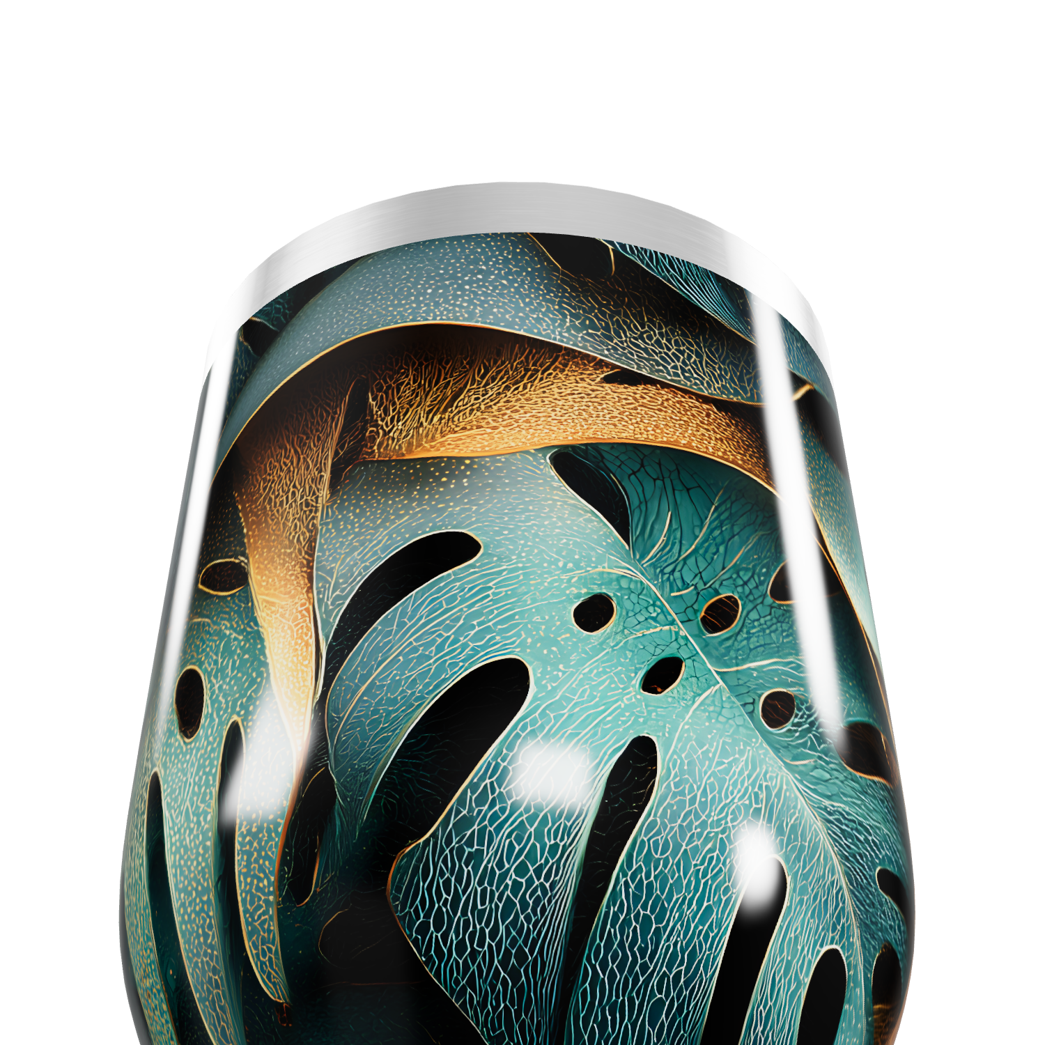 Copo Térmico Slim - Folhagem Metálica