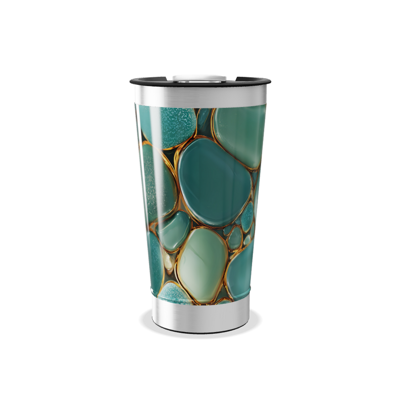 Copo Térmico - Design Pedras Turquesa